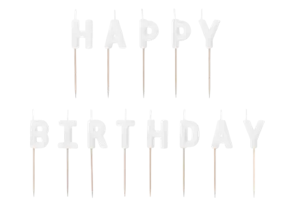 Candeline di buon compleanno, 2,5 cm, bianche