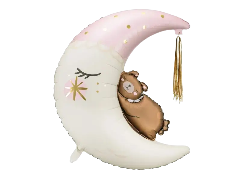Palloncino in alluminio Orso seduto sulla luna, 80 x 98 cm