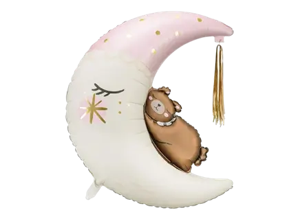 Palloncino in alluminio Orso seduto sulla luna, 80 x 98 cm
