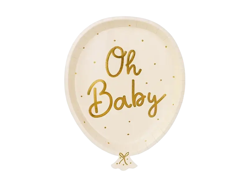 6 piatti da doccia Oh baby cream, 17,5 x 22 cm