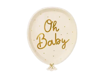 6 piatti da doccia Oh baby cream, 17,5 x 22 cm