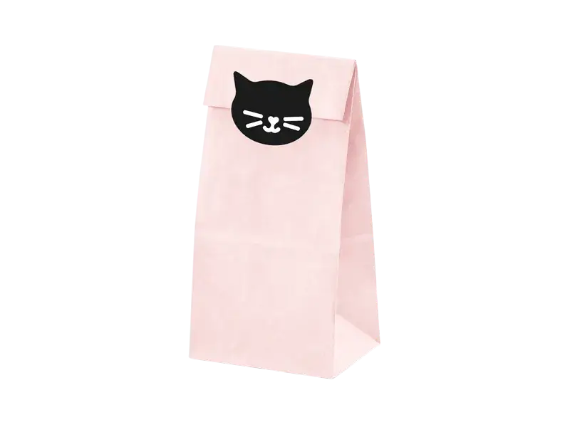 6 sacchetti di caramelle rosa per gatti