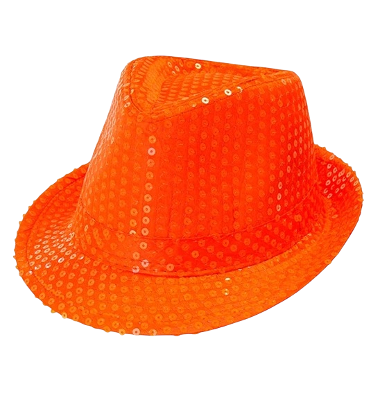Cappello arancione neon con paillettes
