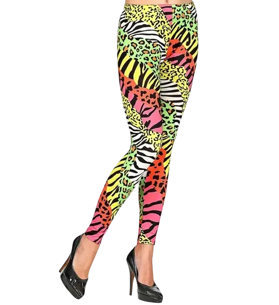 Leggings con stampa animalier anni '80 - S/M