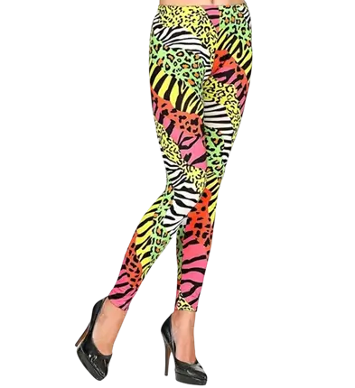 Leggings con stampa animalier anni '80 - S/M
