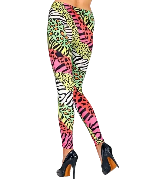 Leggings con stampa animalier anni '80 - L/XL
