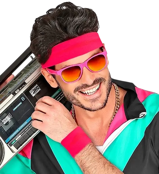 Coppia di polsini rosa neon