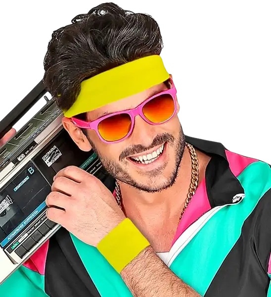 Coppia di polsini verde neon