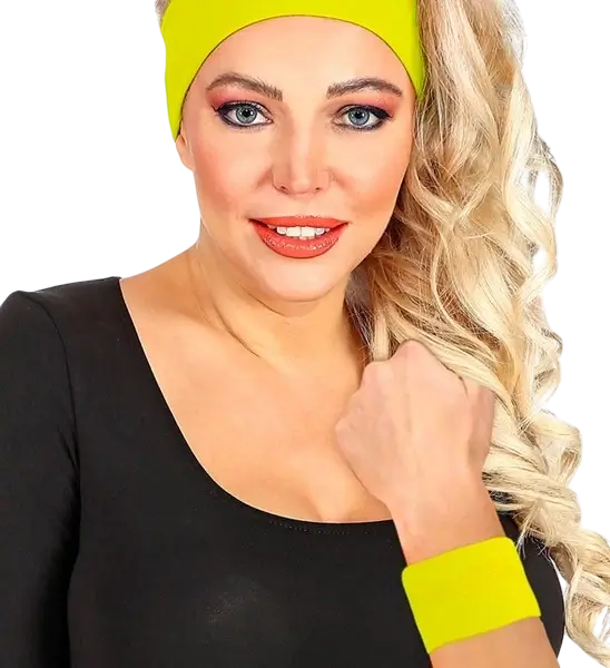 Coppia di polsini verde neon