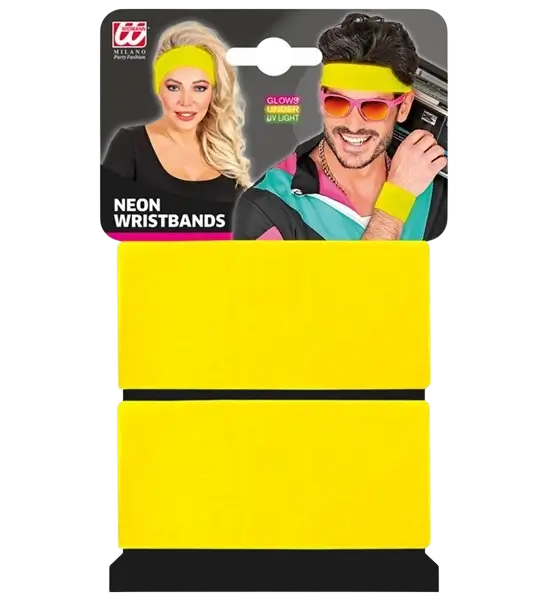 Coppia di polsini giallo neon