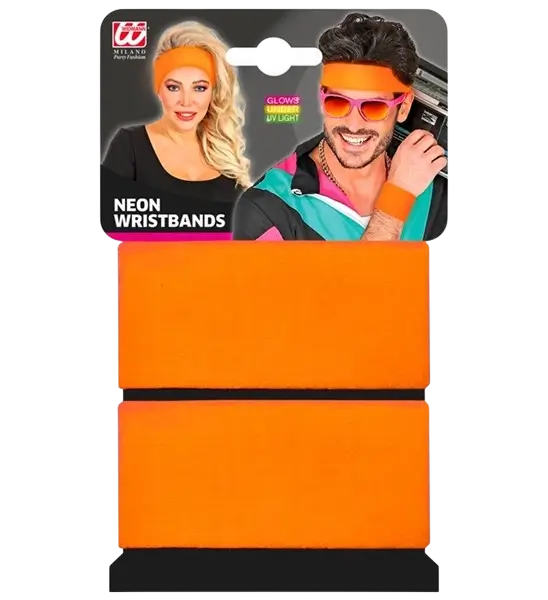 Coppia di polsini arancione fluorescente
