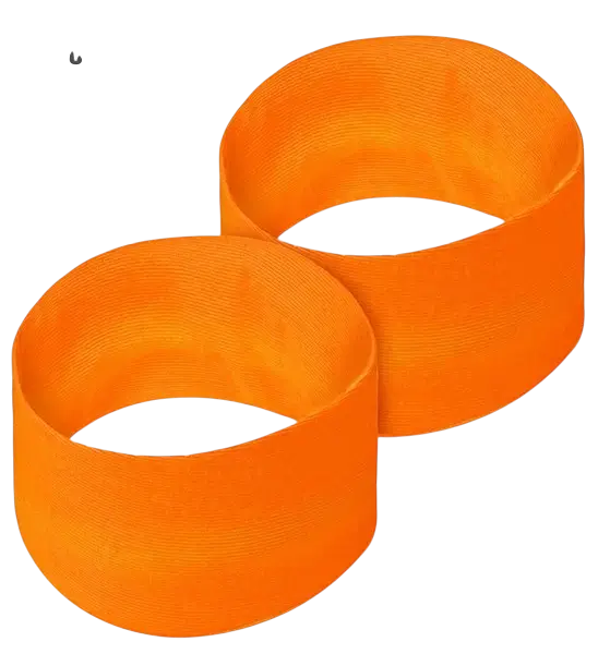 Coppia di polsini arancione fluorescente