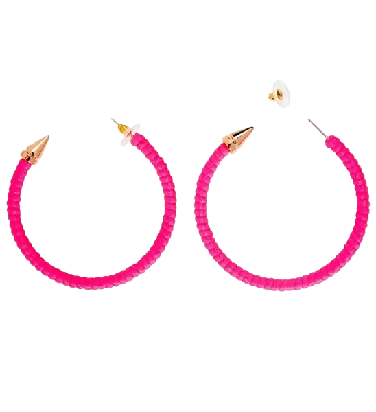Orecchini a cerchio rosa fluorescente
