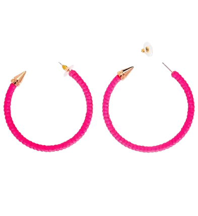 Orecchini a cerchio rosa fluorescente