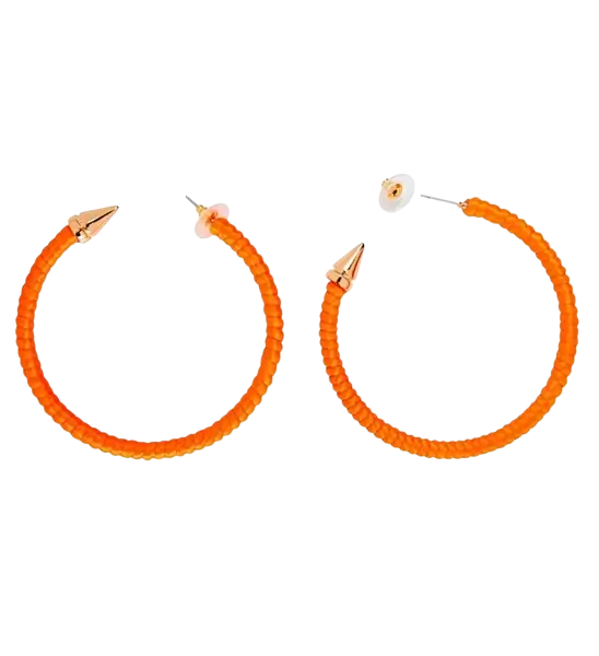 Orecchini a cerchio arancione fluorescente