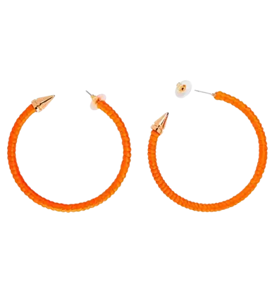 Orecchini a cerchio arancione fluorescente