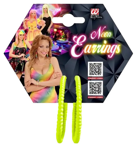 Orecchini a cerchio gialli fluorescenti