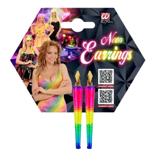 Coppia di orecchini, cono multicolore al neon