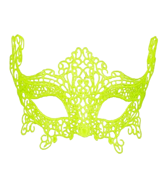 Maschera da lupo giallo neon in pizzo