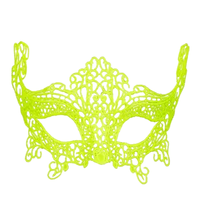 Maschera da lupo giallo neon in pizzo