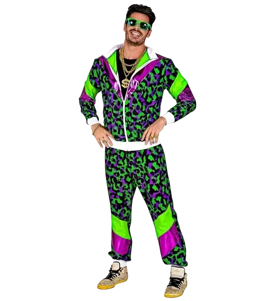 Tuta Party Animal fluo anni '80 - L