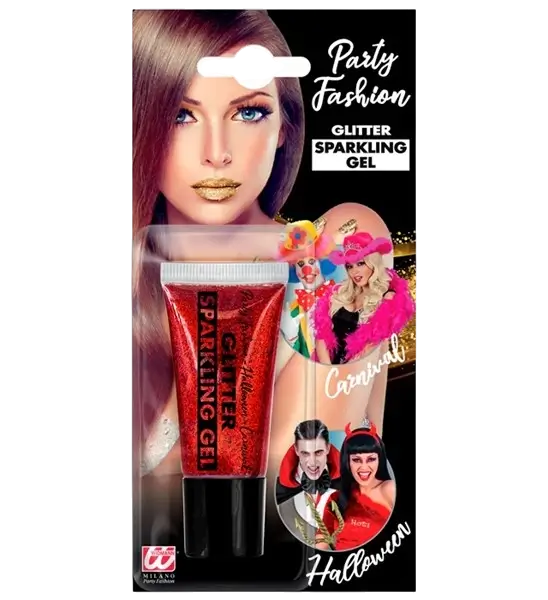 Gel glitter rosso per il corpo e il viso