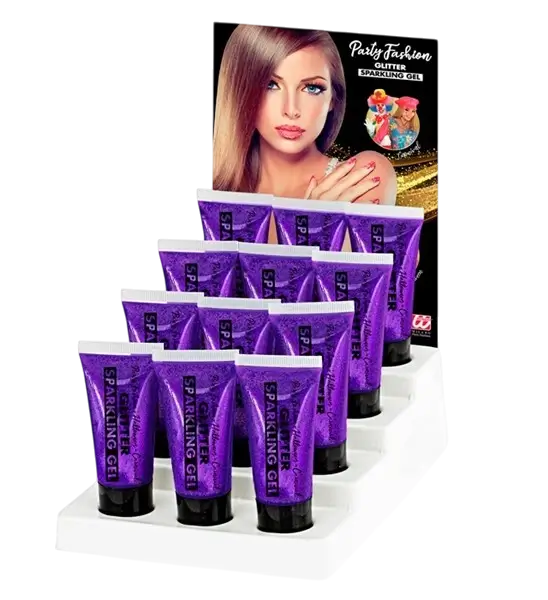Gel corpo e viso ai glitter viola