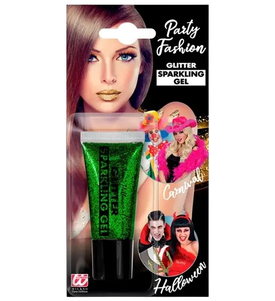 Gel corpo e viso ai glitter verdi