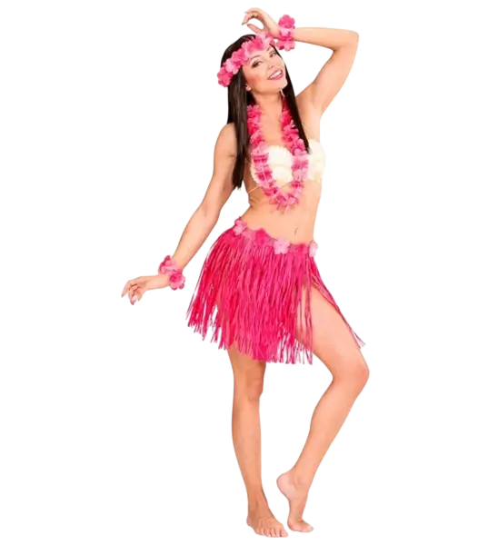 Kit di costumi hawaiani rosa