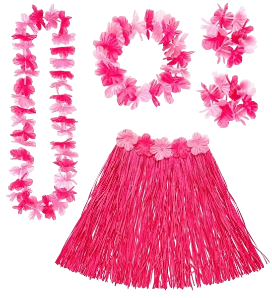 Kit di costumi hawaiani rosa