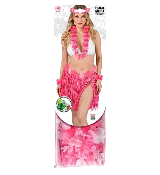 Kit di costumi hawaiani rosa
