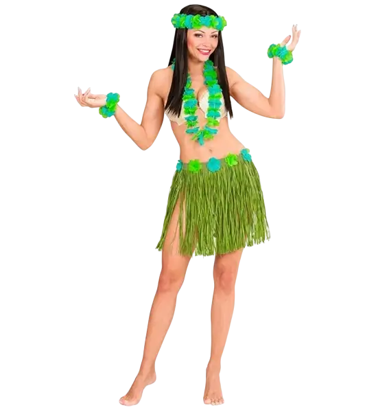 Kit di costumi hawaiani verdi