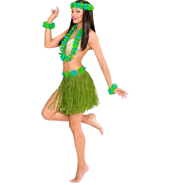 Kit di costumi hawaiani verdi