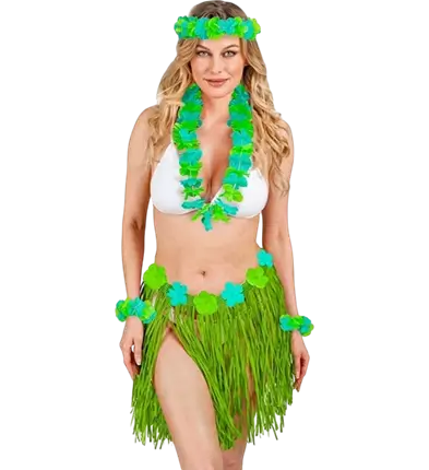 Kit di costumi hawaiani verdi