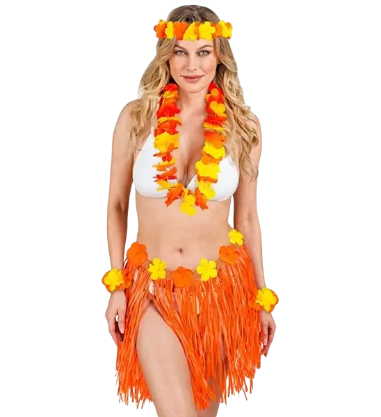 Kit di costumi hawaiani arancioni