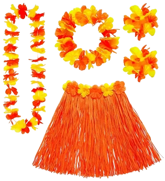 Kit di costumi hawaiani arancioni