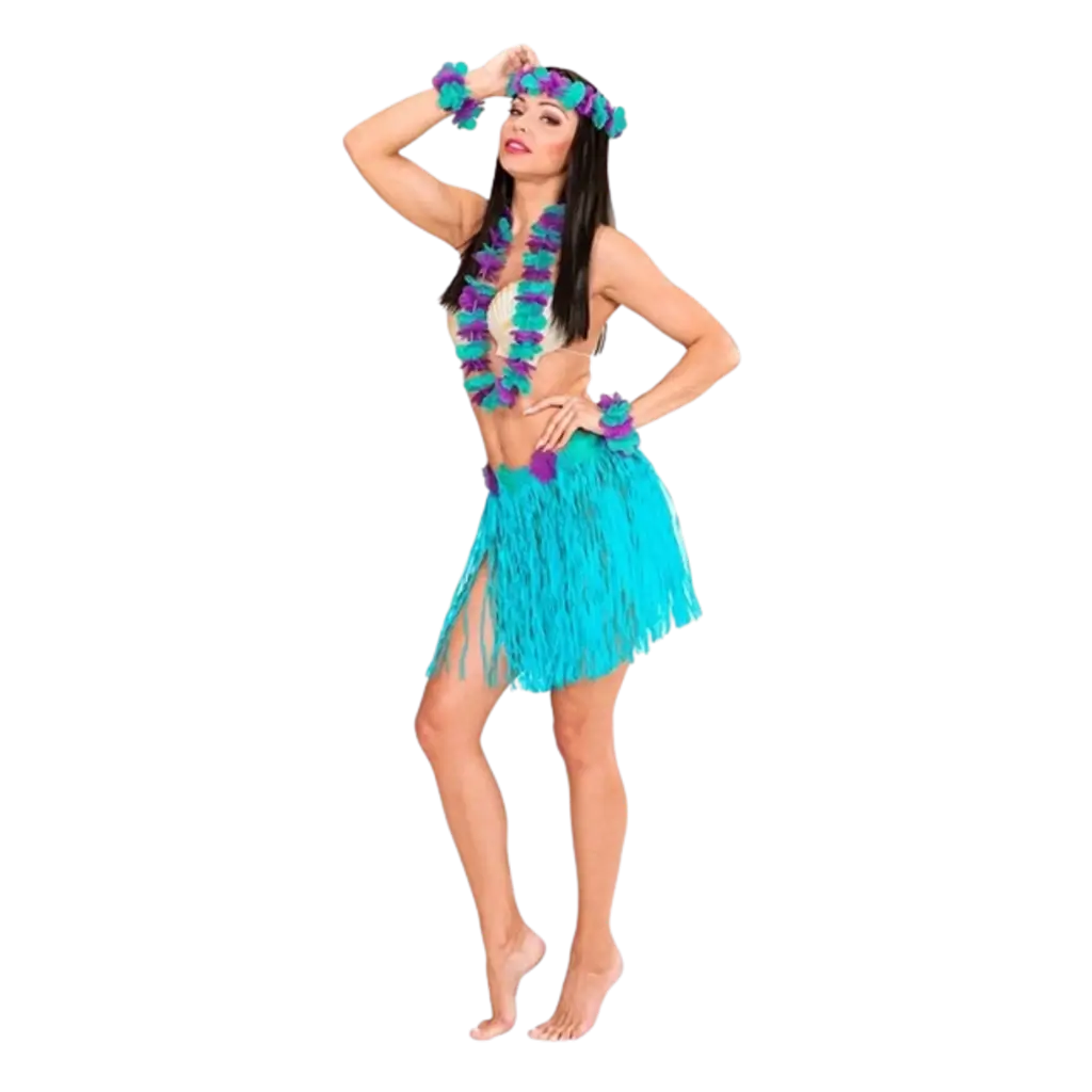 Kit di costumi hawaiani blu
