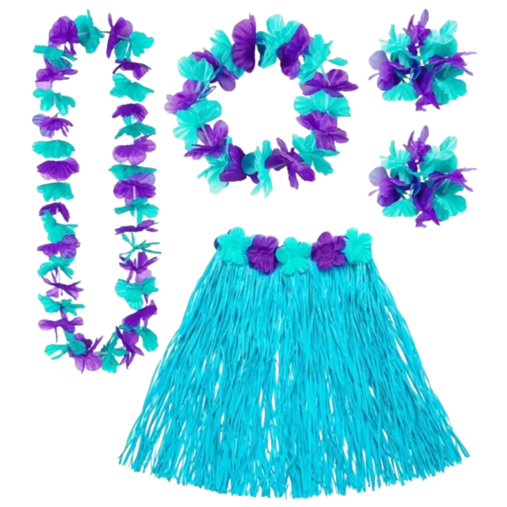 Kit di costumi hawaiani blu