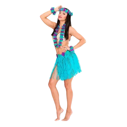 Kit di costumi hawaiani blu