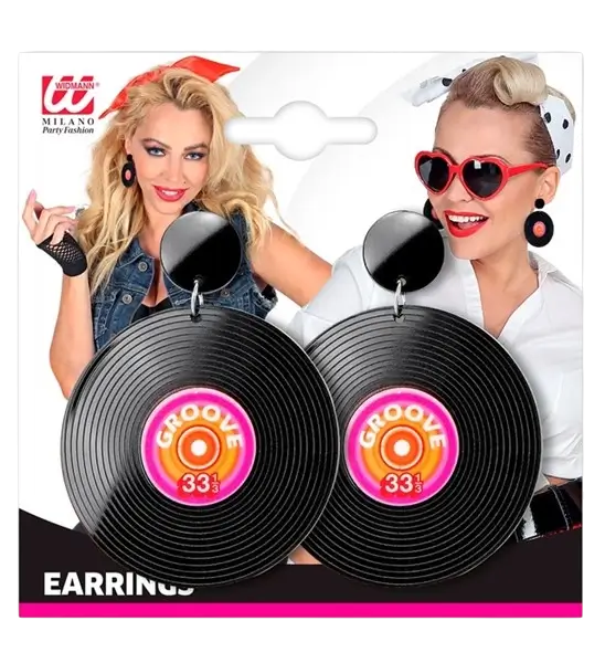 Orecchini con dischi in vinile anni '80