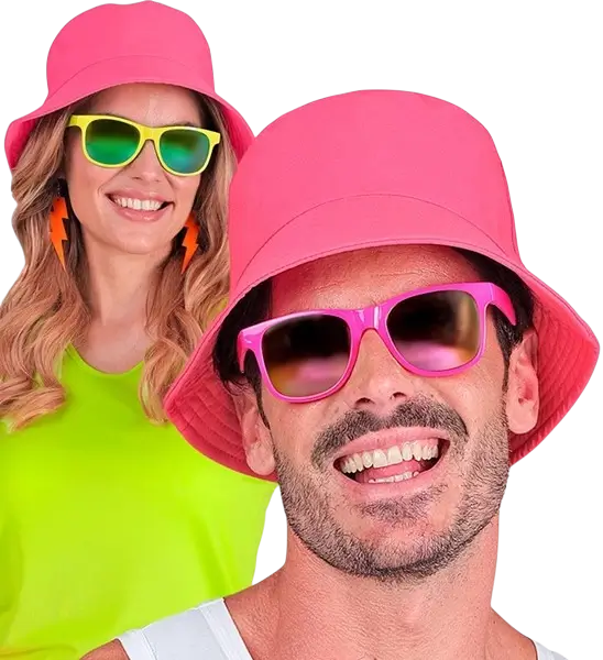 Cappello Bob rosa fluorescente