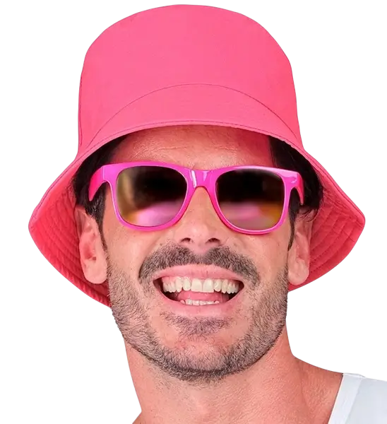 Cappello Bob rosa fluorescente