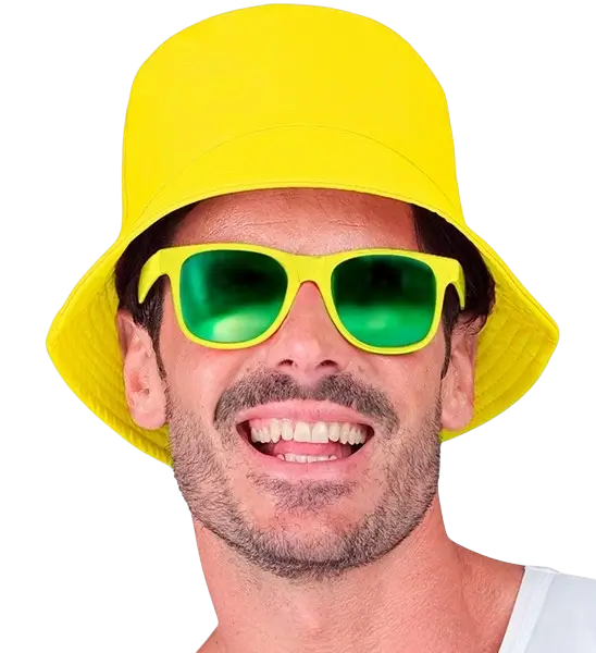Cappello Bob giallo fluorescente