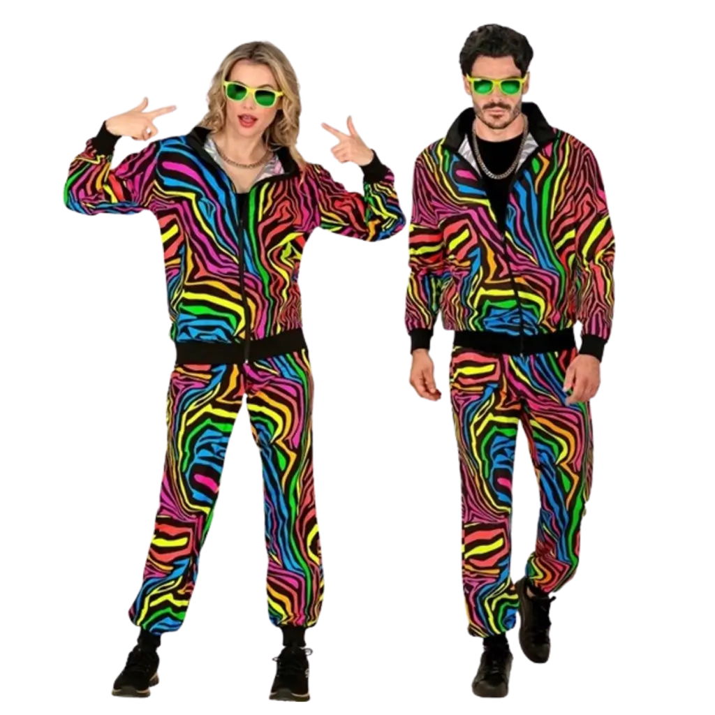 Tuta da ginnastica arcobaleno fluorescente - XL