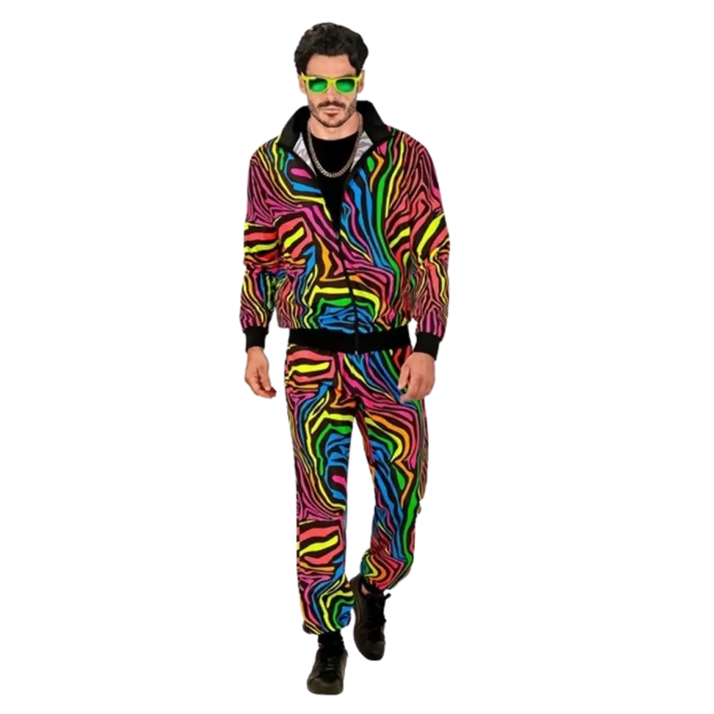 Tuta da ginnastica arcobaleno fluorescente - XL
