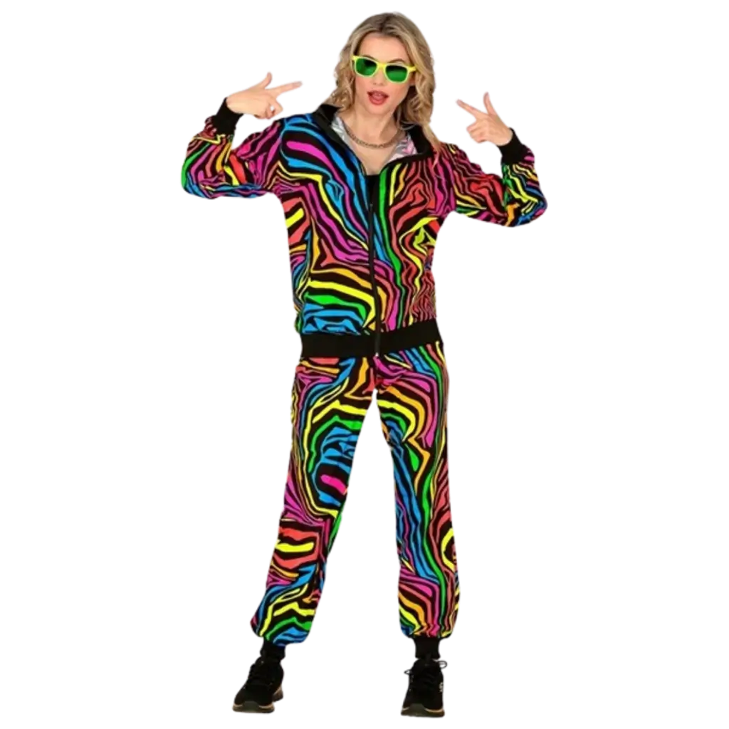 Tuta da ginnastica arcobaleno fluorescente - XL