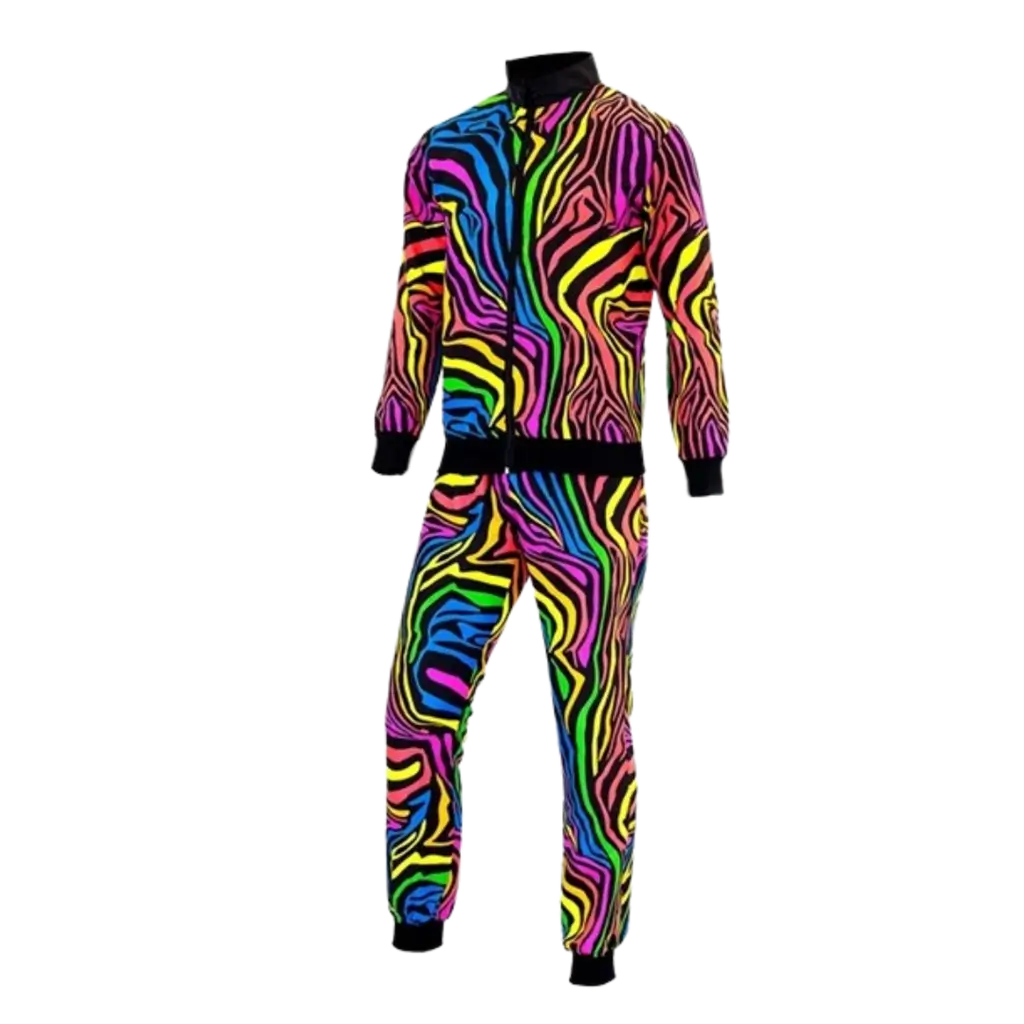 Tuta da ginnastica arcobaleno fluorescente - XL