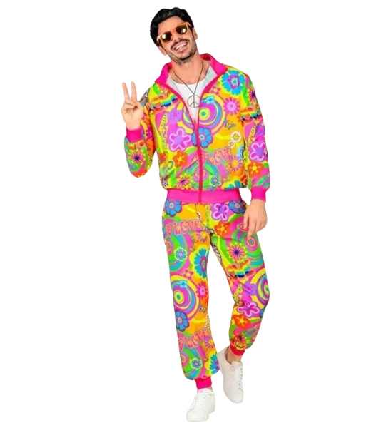 Tuta Hippie groovy love fluo - S