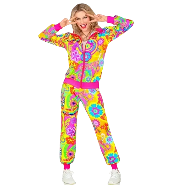 Tuta Hippie groovy love fluo - M