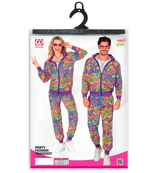 Tuta hippie flower power fluorescente - M